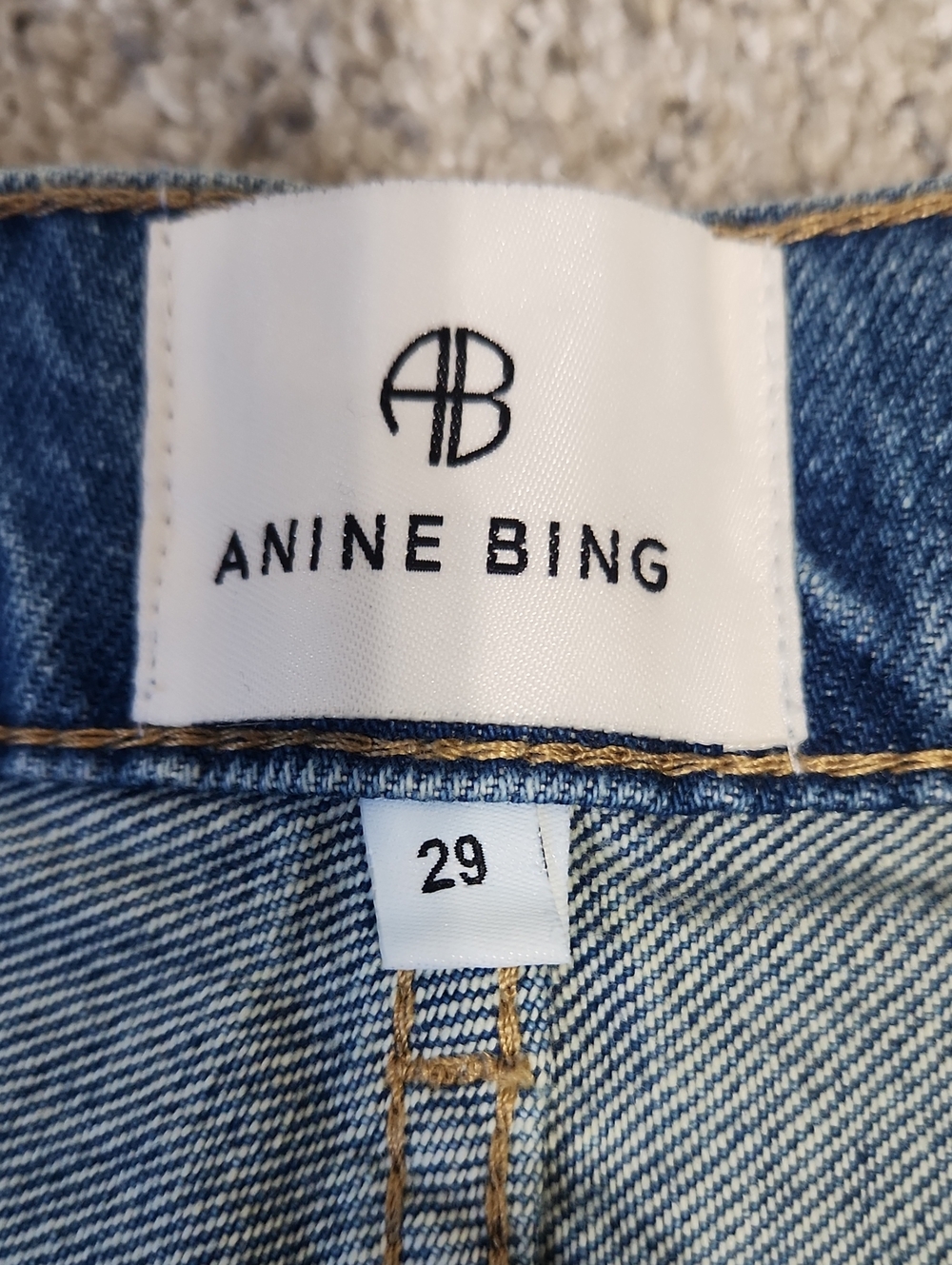 Anine Bing Roy Rigid Cotton Split Hem Jeans in Nordic Blue Size 29 - Picture 8 of 14